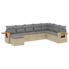 Image de vidaXL Ensemble de jardin canapé 8 pièces avec coussins Beige Poly Rattan