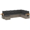 Image de vidaXL Ensemble de jardin canapé 8 pièces avec coussins Gris Poly rotin