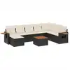 Image de vidaXL Ensemble de salon de jardin 9 pièces avec coussins noir poly rotin