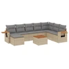 Image de vidaXL Ensemble de salon de jardin 9 pièces avec coussins beige Poly rotin