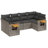 Image de vidaXL Ensemble de salon de jardin 6 pièces avec coussins Gris Poly rotin
