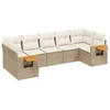 Image de vidaXL Ensemble de salon de jardin 7 pièces avec coussins Beige Poly Rattan