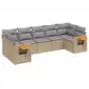 Image de vidaXL Ensemble de salon de jardin 7 pièces avec coussins Beige Poly Rattan