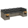 Image de vidaXL Ensemble de salon de jardin 7 pièces avec coussins Gris Poly rotin