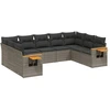 Image de vidaXL Ensemble de salon de jardin 9 pièces avec coussins Gris Poly rotin
