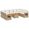 Image de vidaXL Ensemble de salon de jardin 10 pièces avec coussins Beige Poly Rattan
