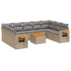 Image de vidaXL Ensemble de salon de jardin 10 pièces avec coussins Beige Poly Rattan