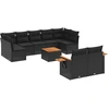 Image de vidaXL Ensemble de 10 canapés de jardin avec coussins noir poly rotin