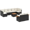 Image de vidaXL Ensemble de 10 canapés de jardin avec coussins noir poly rotin