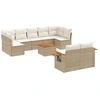 Image de vidaXL Ensemble de salon de jardin 10 pièces avec coussins Beige Poly Rattan
