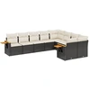 Image de vidaXL Ensemble de salon de jardin 9 pièces avec coussins noir poly rotin