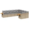 Image de vidaXL Ensemble de salon de jardin 9 pièces avec coussins beige Poly rotin