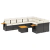 Image de vidaXL Ensemble de 10 canapés de jardin avec coussins noir poly rotin