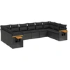 Image de vidaXL Ensemble de 10 canapés de jardin avec coussins noir poly rotin