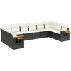 Image de vidaXL Ensemble de 10 canapés de jardin avec coussins noir poly rotin