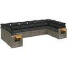 Image de vidaXL Ensemble de salon de jardin 10 pièces avec coussins Gris Poly Rattan