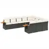 Image de vidaXL Ensemble de 10 canapés de jardin avec coussins noir poly rotin