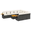 Image de vidaXL Ensemble de salon de jardin 11 pièces avec coussins noir poly rotin