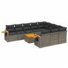 Image de vidaXL Ensemble de salon de jardin 11 pièces avec coussins Gris Poly rotin