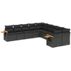 Image de vidaXL Ensemble de 10 canapés de jardin avec coussins noir poly rotin