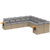 Image de vidaXL Ensemble de salon de jardin 10 pièces avec coussins Beige Poly Rattan