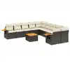 Image de vidaXL Ensemble de salon de jardin 11 pièces avec coussins noir poly rotin