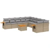 Image de vidaXL Ensemble de salon de jardin 11 pièces avec coussins Beige Poly Rattan