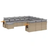 Image de vidaXL Ensemble de salon de jardin 11 pièces avec coussins Beige Poly Rattan