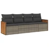 Image de vidaXL Ensemble de salon de jardin 4 pièces avec coussins Gris Poly rotin