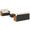 Image de vidaXL Ensemble de salon de jardin 6 pièces avec coussins noir poly rotin