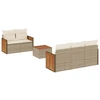 Image de vidaXL Ensemble de salon de jardin 6 pièces avec coussins Beige Poly Rattan