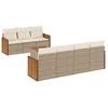 Image de vidaXL Ensemble de jardin canapé 8 pièces avec coussins Beige Poly Rattan