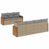 Image de vidaXL Ensemble de jardin canapé 8 pièces avec coussins Beige Poly Rattan