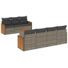Image de vidaXL Ensemble de jardin canapé 8 pièces avec coussins Gris Poly rotin