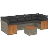 Image de vidaXL Ensemble de jardin canapé 8 pièces avec coussins Gris Poly rotin