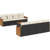 Image de vidaXL Ensemble de salon de jardin 9 pièces avec coussins noir poly rotin