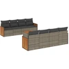 Image de vidaXL Ensemble de salon de jardin 9 pièces avec coussins Gris Poly rotin