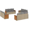 Image de vidaXL Ensemble de 12 canapés de jardin avec coussins Beige Poly Rattan