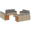 Image de vidaXL Ensemble de 13 canapés de jardin avec coussins Beige Poly Rattan