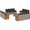 Image de vidaXL Ensemble de 13 canapés de jardin avec coussins Gris Poly Rattan