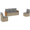 Image de vidaXL Ensemble de salon de jardin 5 pièces avec coussins Beige Poly Rattan