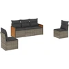Image de vidaXL Ensemble de salon de jardin 5 pièces avec coussins Gris Poly rotin