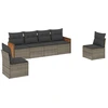 Image de vidaXL Ensemble de salon de jardin 6 pièces avec coussins Gris Poly rotin