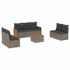 Image de vidaXL Ensemble de jardin canapé 8 pièces avec coussins Gris Poly rotin