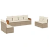 Image de vidaXL Ensemble de jardin canapé 8 pièces avec coussins Beige Poly Rattan