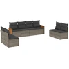 Image de vidaXL Ensemble de jardin canapé 8 pièces avec coussins Gris Poly rotin