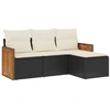Image de vidaXL Ensemble de salon de jardin 4 pièces avec coussins noir poly rotin