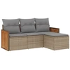 Image de vidaXL Ensemble de salon de jardin 4 pièces avec coussins Beige Poly Rattan