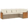 Image de vidaXL Ensemble de salon de jardin 5 pièces avec coussins Beige Poly Rattan