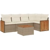 Image de vidaXL Ensemble de salon de jardin 6 pièces avec coussins Beige Poly Rattan